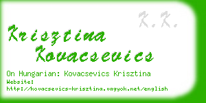 krisztina kovacsevics business card